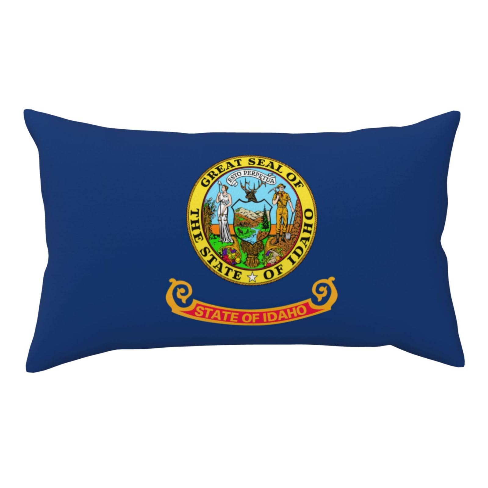 Idaho State Flag Double Sided Fluffy Pillow Cover 20x36 Printed Soft Plush Decorative Case for Sofa Living Room
