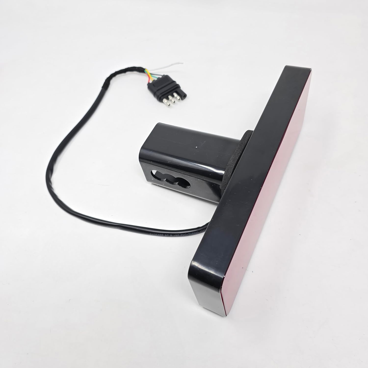 Rectangular Hitch Cover LED Sequential Signal Brake Reverse Light Small Square Pixel Style 2" Receiver Red Reflector Tow Truck Universal Fit