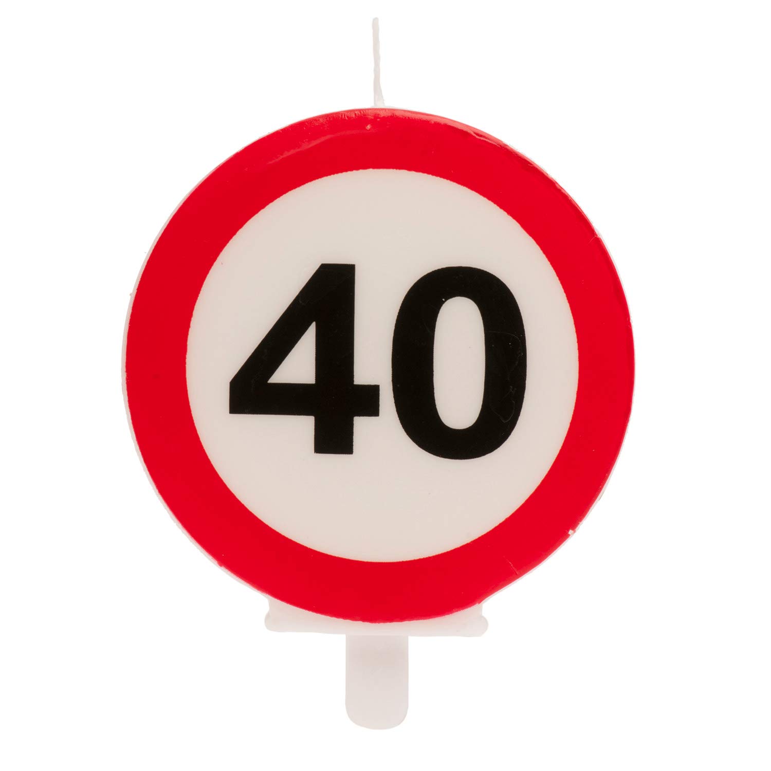 Dekora - Birthday Candles for Cakes with Forbidden Sign - Number 40