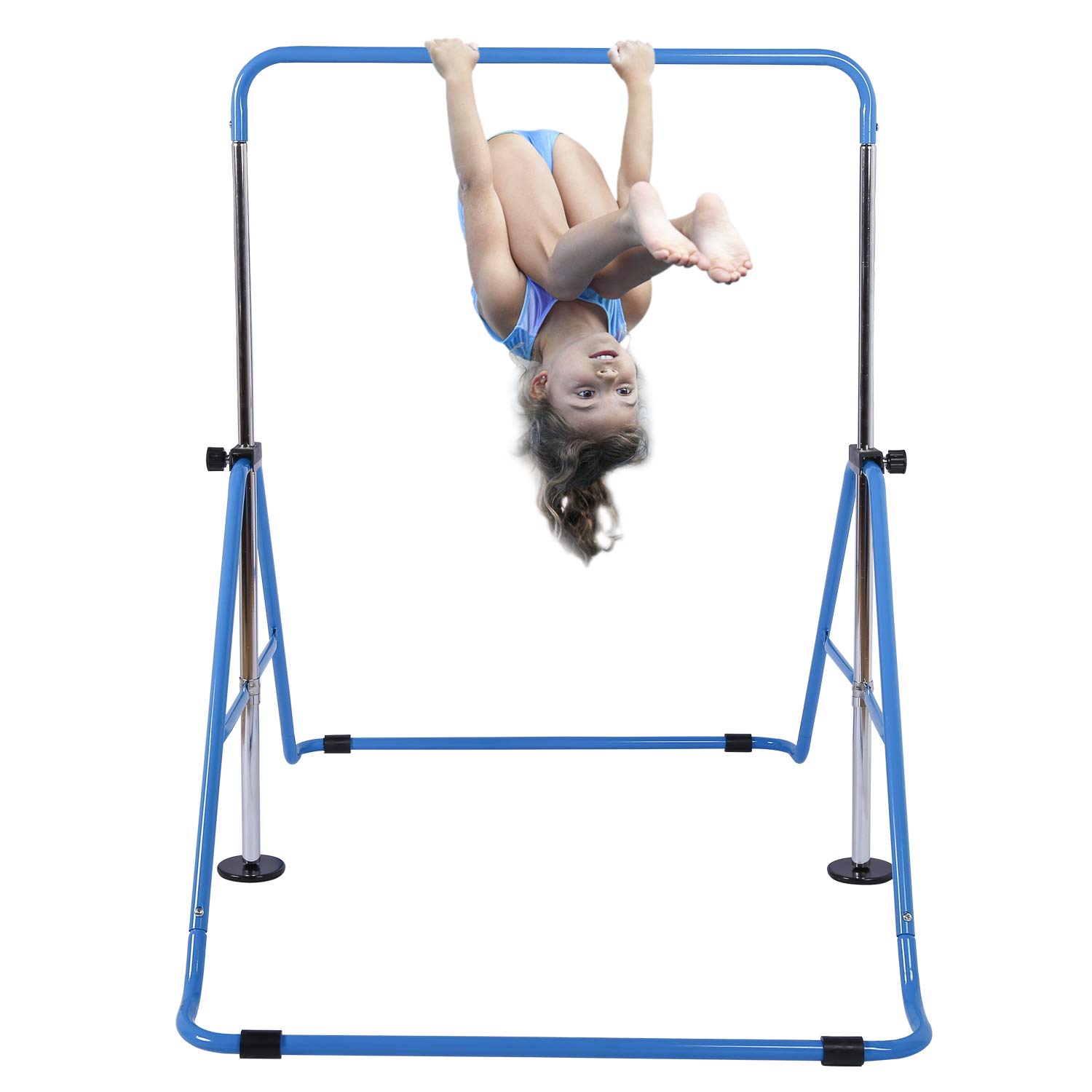 TepemccuExpandable Gymnastics Bars,Adjustable Height Gymnastic Horizontal Bars,Junior Training Bar Children Folding Training Monkey Bars for Kids