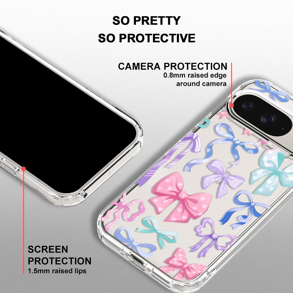 MOSNOVO Case for Google Pixel 10 & Pixel 10 Pro, [Buffertech 6.6ft Military-Grade Drop Protection] [Anti Peel Off Tech] Clear TPU Bumper Phone Case Cover Design - Cute Cherry — view 679