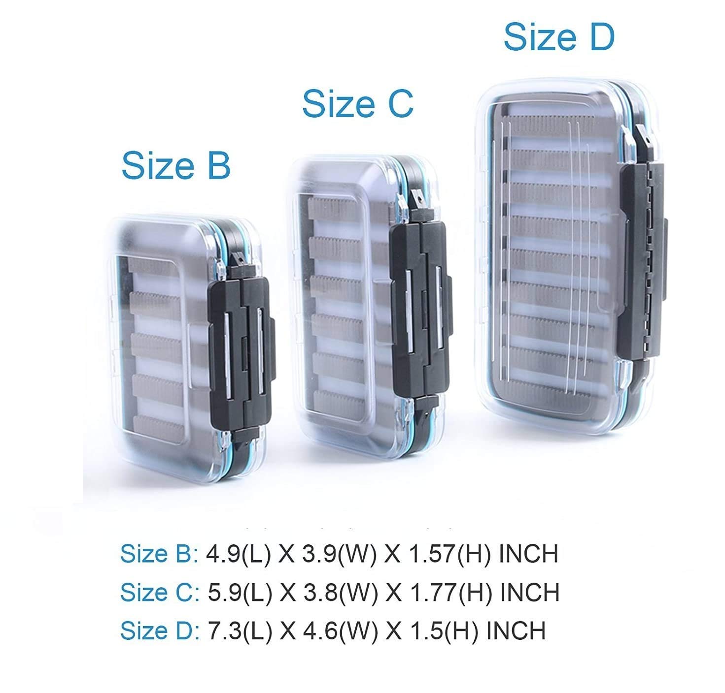 Maxcatch Waterproof Fly Box Double Clear Lid Fly Fishing Box (Size BCD), Slit Foam Combination (Size Bcd) - Image 2