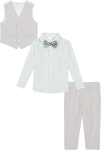 Miniatura 10 de Van Heusen Conjunto formal de 4 piezas para bebé chaleco pantalones camisa de vestir con cuello y corbata