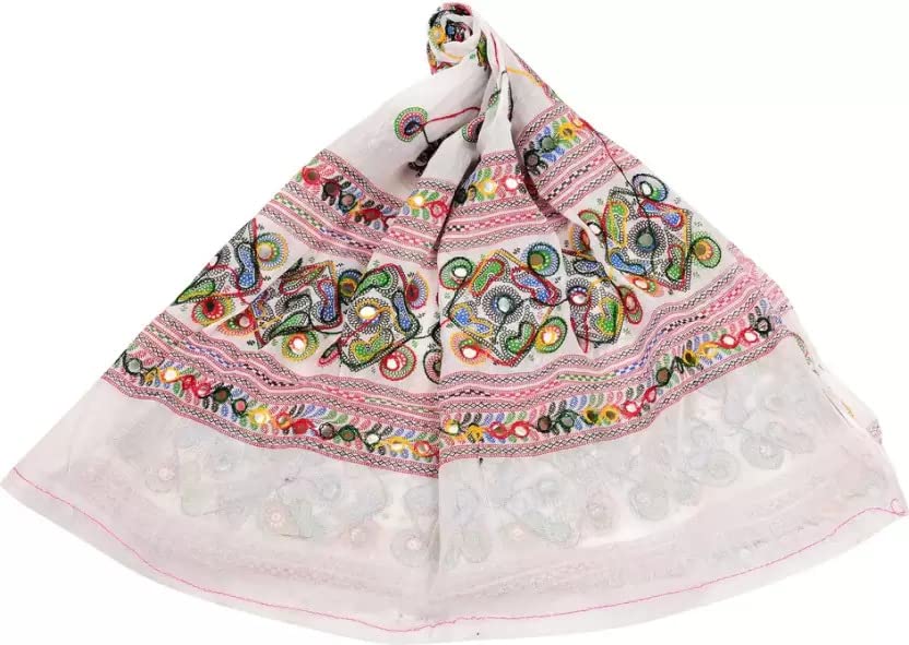 ETHINIC Craft Hub® Women's Cotton Embroidered Dupatta phulkari Jaipuri Rajasthani Dupatta Embroidered Dupatta3