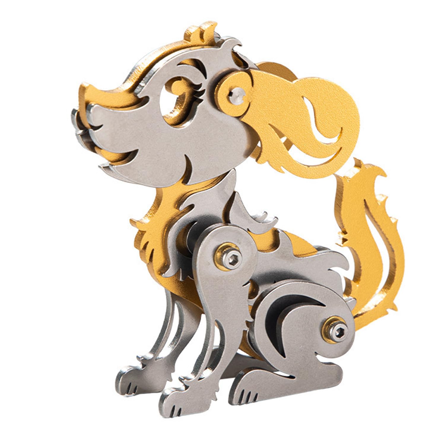 MENAIMPK 3D Metal Puzzle for Adults,DIY Mechanical Animal Assembly Kit for Adult,Mechanical Color Dog Puzzles Assembly Brain Teaser Puzzle,3D Metal