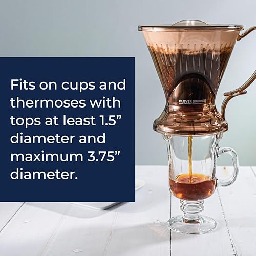 Miniatura 6 de Clever Gotero de café y filtros, grande de 18 onzas, diseño clásico original, plástico seguro sin BPA, cafetera de goteo, cafetera manual, incluye