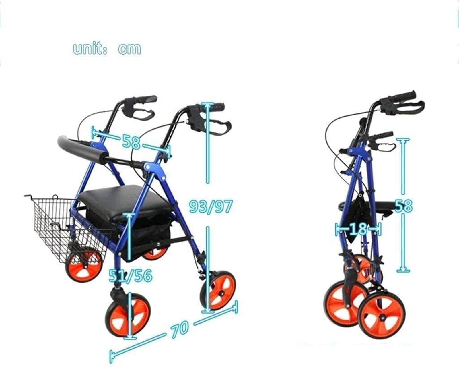 Rollator Walker Chodzik dla seniorów Rollator Lekki Rollator Chodzik transportowy z siedziskiem Osoby starsze Chodzik Sprzęt rehabilitacyjny Wzrost Tęsknota za Comfortable anniversary