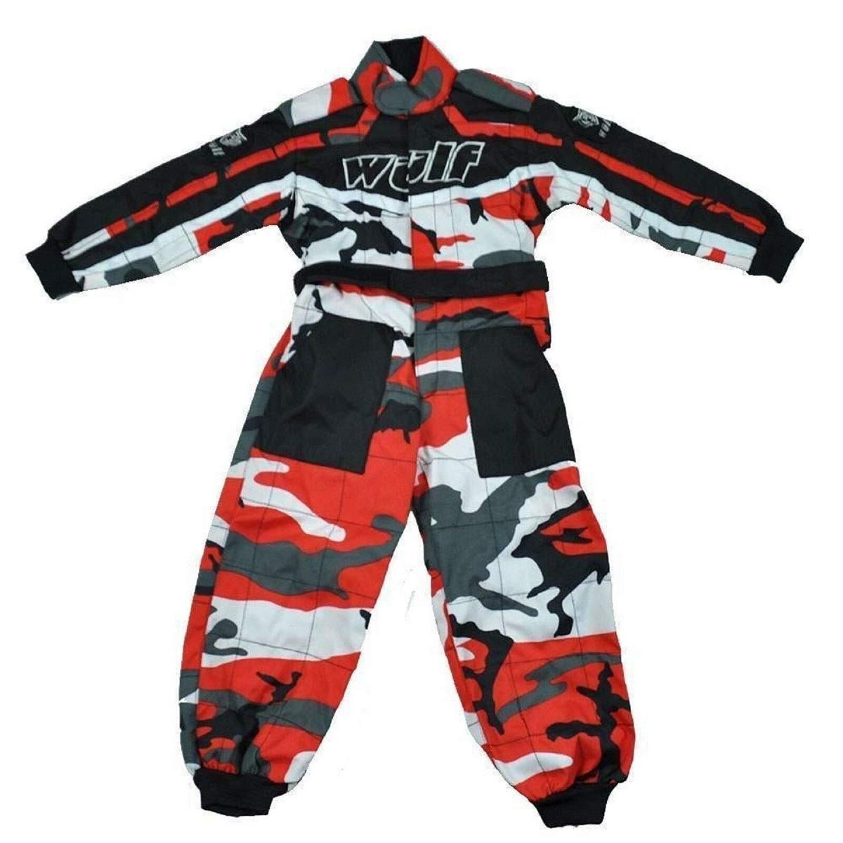 Wulfsport Motorradanzug für Kinder, 1 Stück, Camouflage, Rot, MX MTB ATV Pit Mini Bike Wear