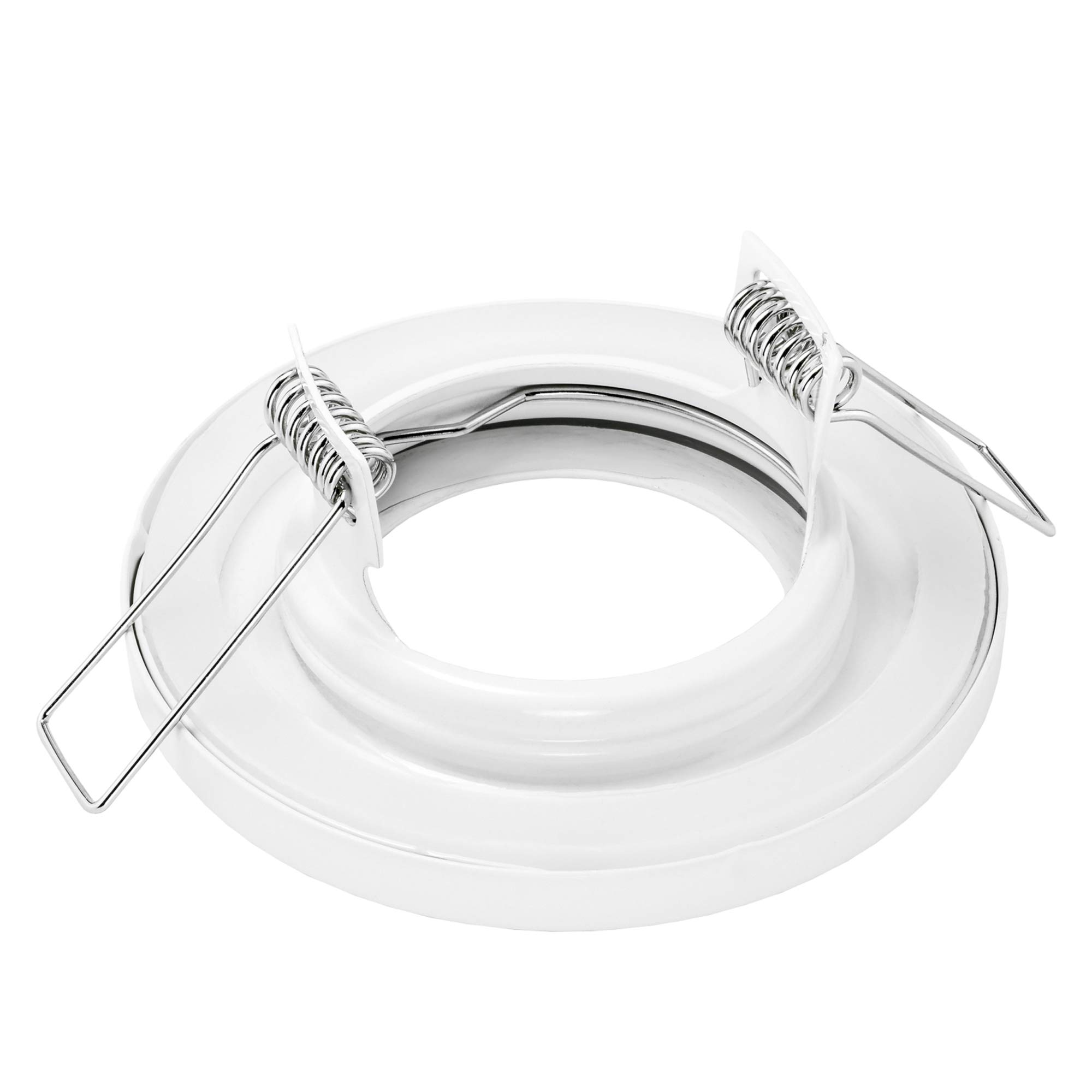 linovum 10 Stück fourSTEP Deckeneinbaustrahler LED Bad flach dimmen ohne Dimmer - LED GU10 5W warmweiß 230V - Spot weiß IP65