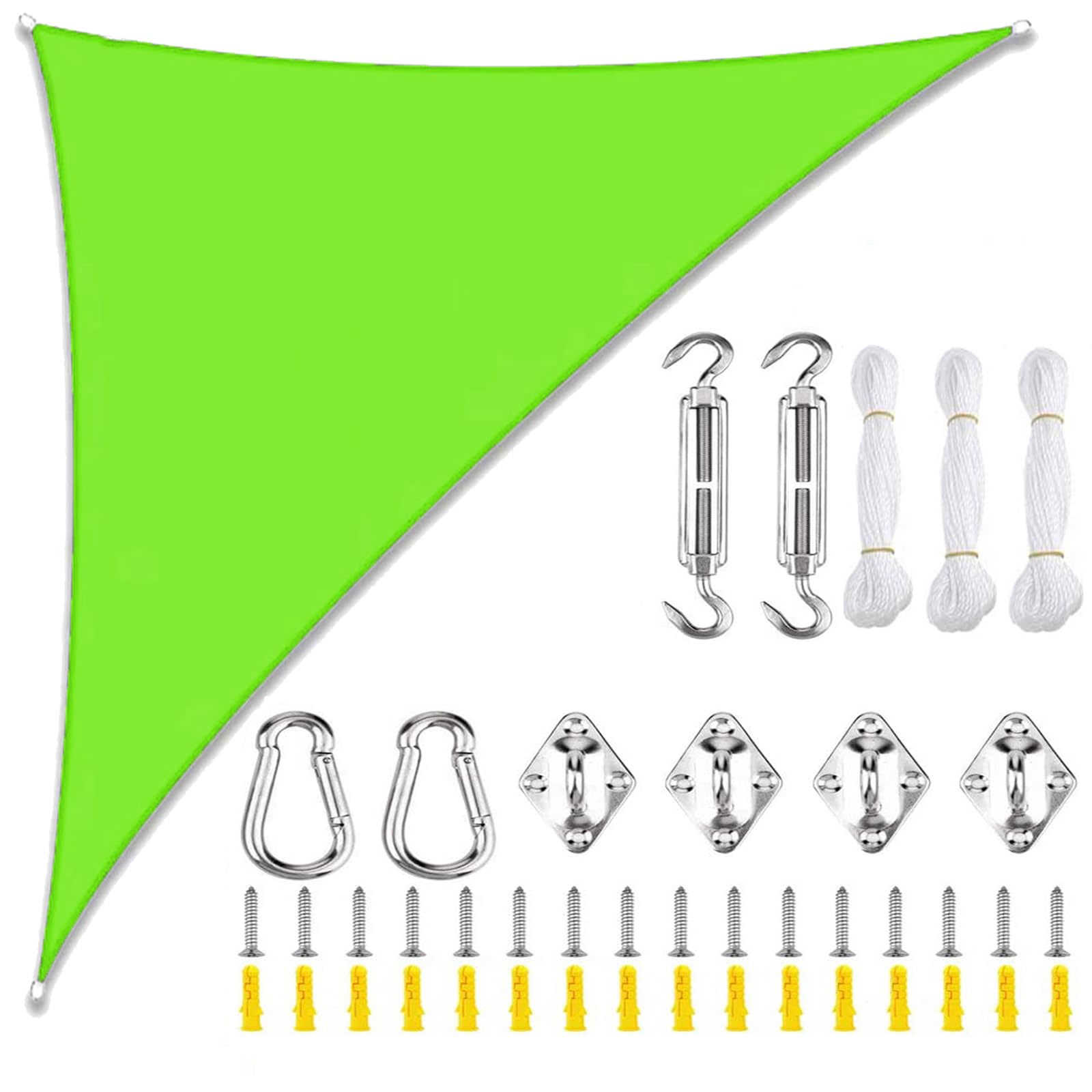 Sun Shade Sail Triangle Waterproof, Sunscreen Awning Canopy with Rope Fixing Kits, Triangle Patio Sail Pergola for Outdoor Garden Patio Party Backyard Yard Camping-Green||3x4x5M โ image 1