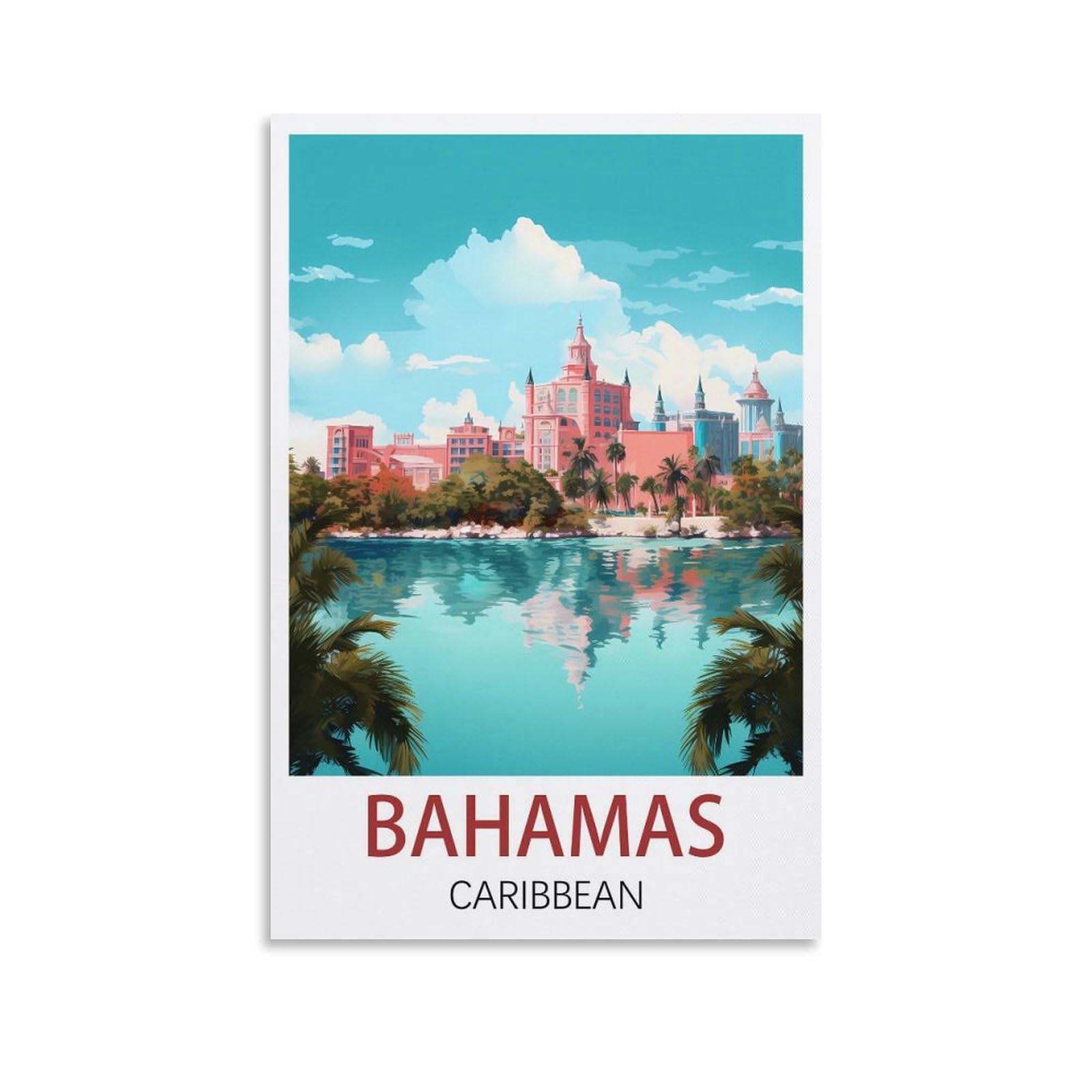 EZMLFA Diamond Painting Art Kits,Bahamas Caribbeans,5D Diamond Painting Kit for Adults Beginners, DIY Full Round Drill Gem Art Kits for Home Decor 40x40cm