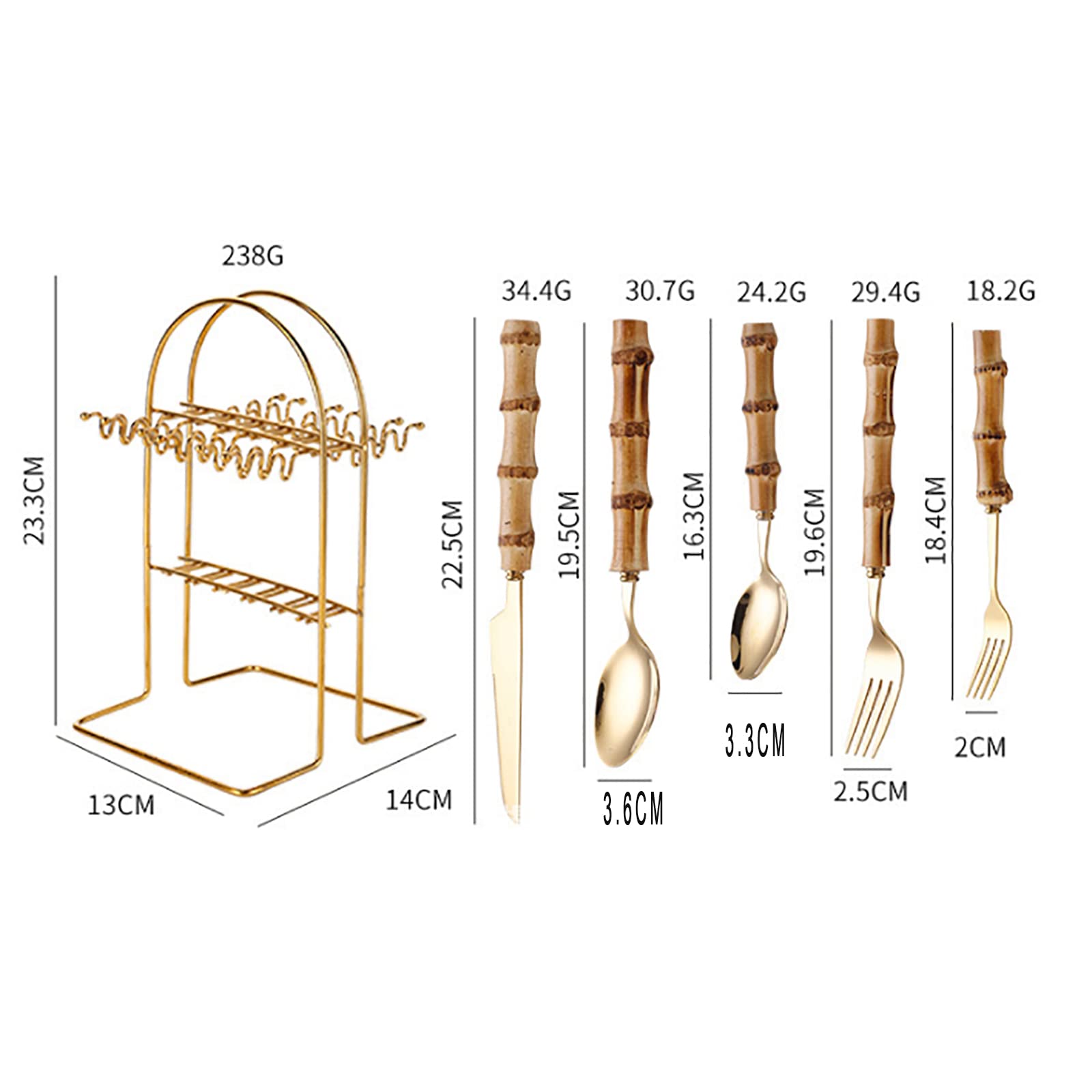 Juego De Cubiertos De 24 Piezas, Juego De Cubiertos Dorados De Lujo Para 6 Con Cuchillos, Tenedores, Cucharas, Cubiertos Pulidos Con Espejo, Para El Hogar/oficina/fiesta