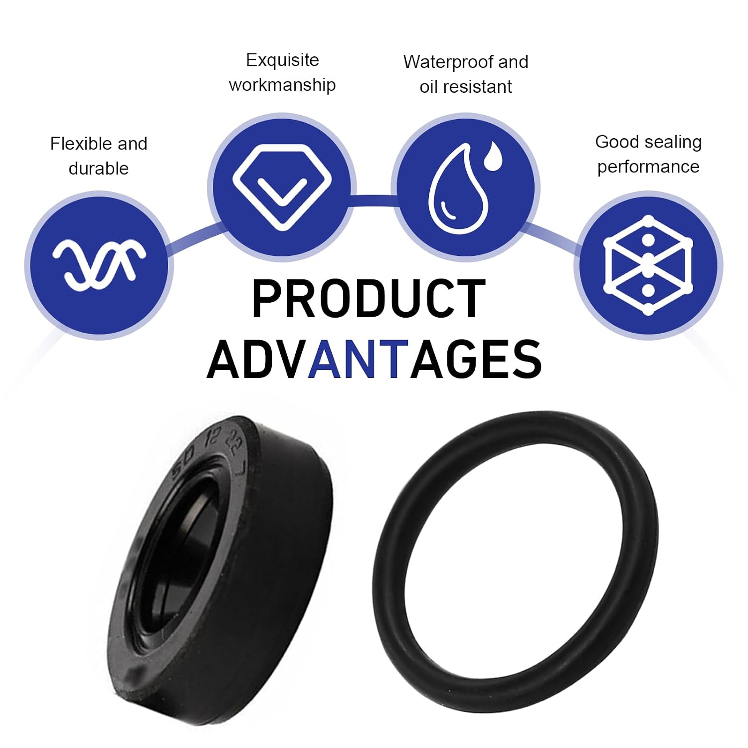 2 PCS O-Ring Seal Kit, Distributor Shaft Seal and O Ring for 30110-PA1-732-1SET, Leak Prevention Rubber Gasket Set, Compatible with Honda Accord CRV CRX Civic Prelude Acura Integra (Black)