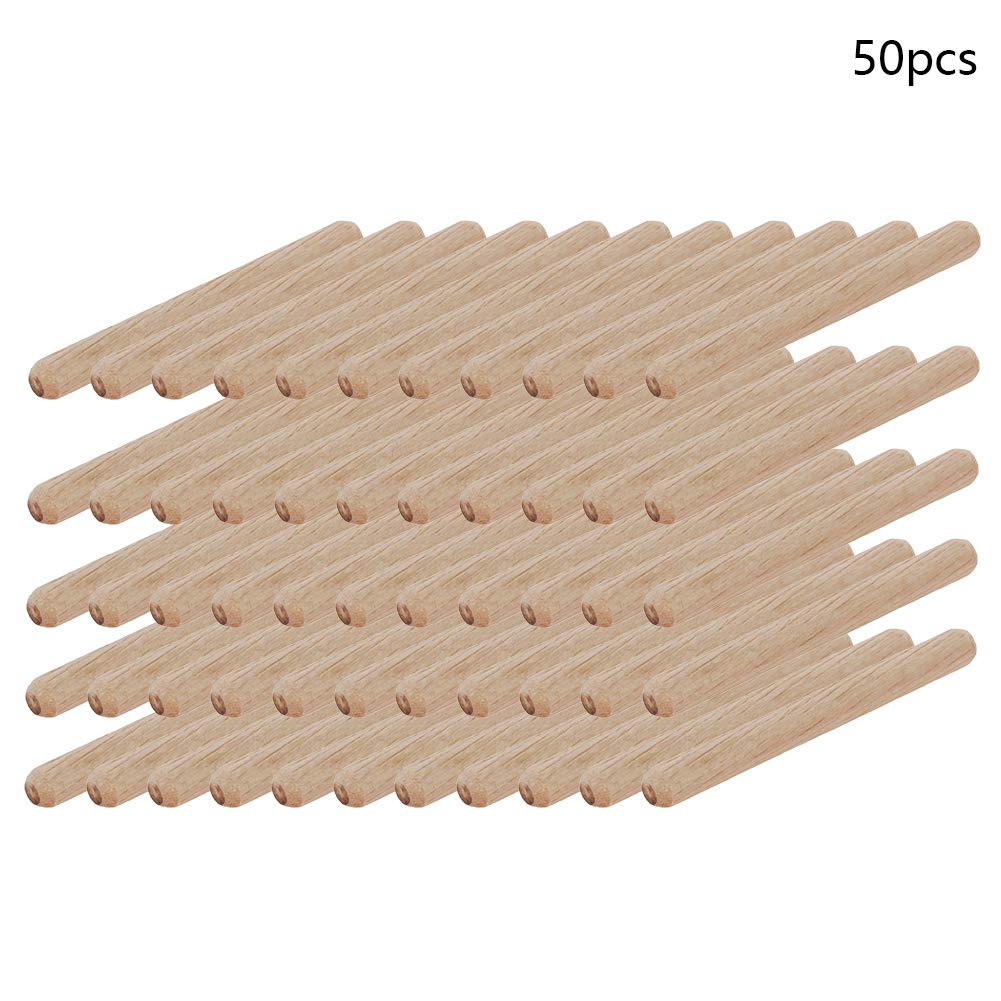 MroMax 8 x 80 mm Tassello in legno Forno essiccato scanalato legno duro smussato 50pcs