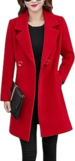 Red peacoat womens long Clearance