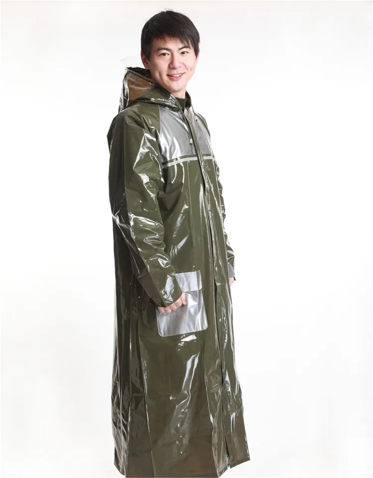 Poncho Impermeable Impermeable for hombre y mujer, impermeable, for motocicleta, bicicleta, cuerpo entero, grueso, de PVC, chaqueta, mochila, poncho con capucha