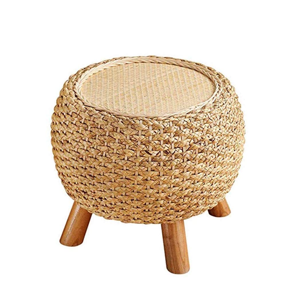 JMTLLSFD Footstool, Home Rattan Stool, Shoe Bench, Creative Hand-made Sofa Bench 36×35cm