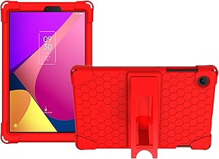 (for TCL TAB 8 LE and TCL TAB 8 Plus) Transwon Silicone Kids Case for TCL Tab 8 LE Tablet Model 9137W/ TCL Tab 8 Plus Model 9138S/ TCL Tab 8 WiFi 9132X Case - Red
