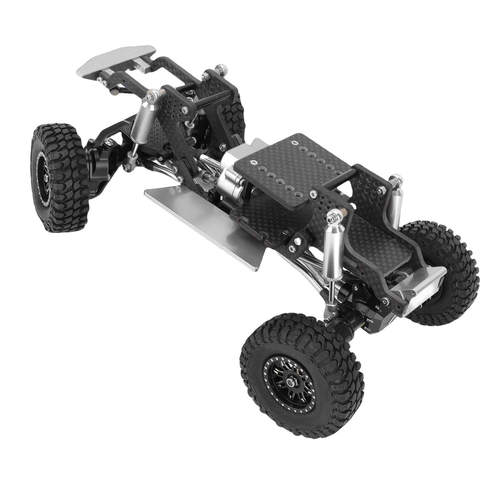 BRRNOO Chasis de Fibra de Carbono para 18 1 18 RC Crawler, Ligero (Plata