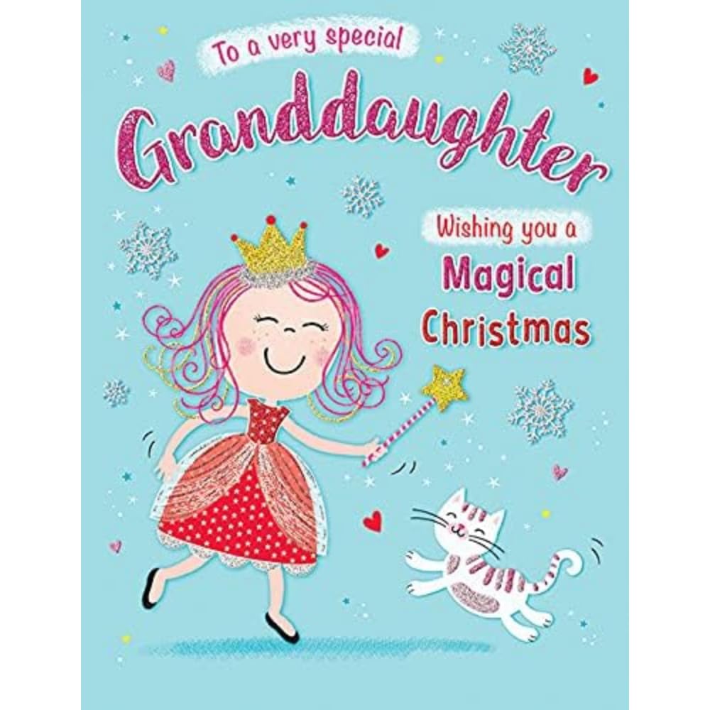 Piccadilly Greetings Character Christmas Card Granddaughter - 8 x 6 inches