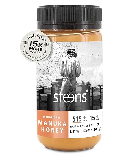 Steens Miel de manuka cruda UMF 15 MGO 514 176 onzas Miel de Nueva Zelanda certificada y prensada en frío Procesamiento de peine entero