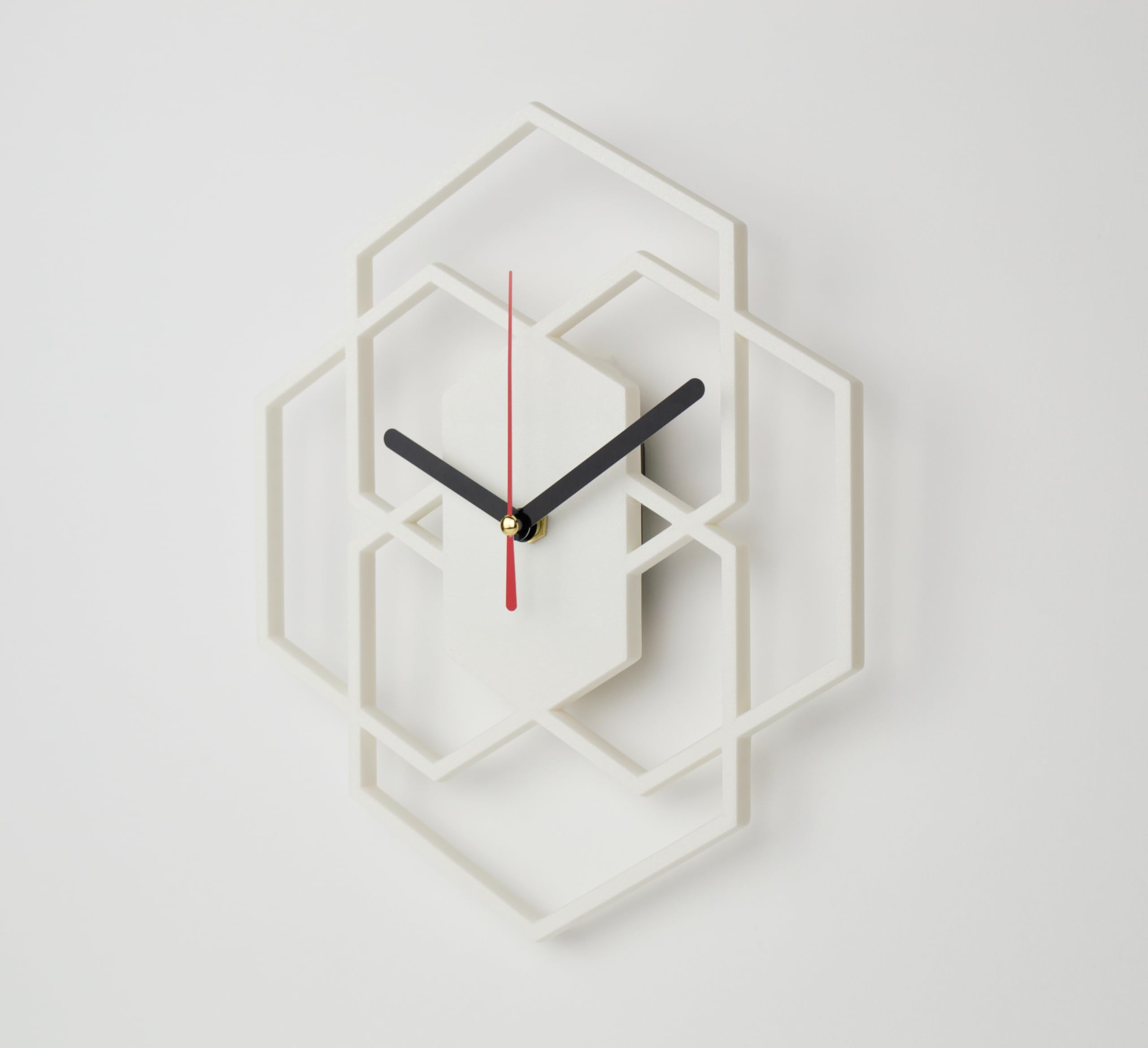 Horloge murale blanche moderne et silencieuse fait main pour salon chic