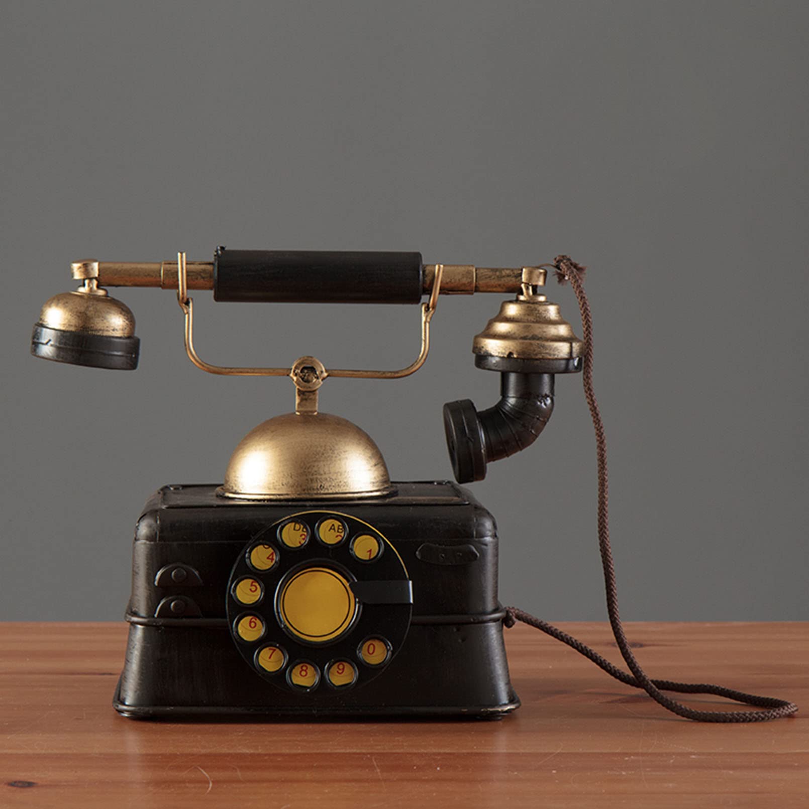 Teléfono con cable antiguo, teléfono fijo decorativo para oficina en casa, tiendas y accesorios de fotografía, idea de regalo única