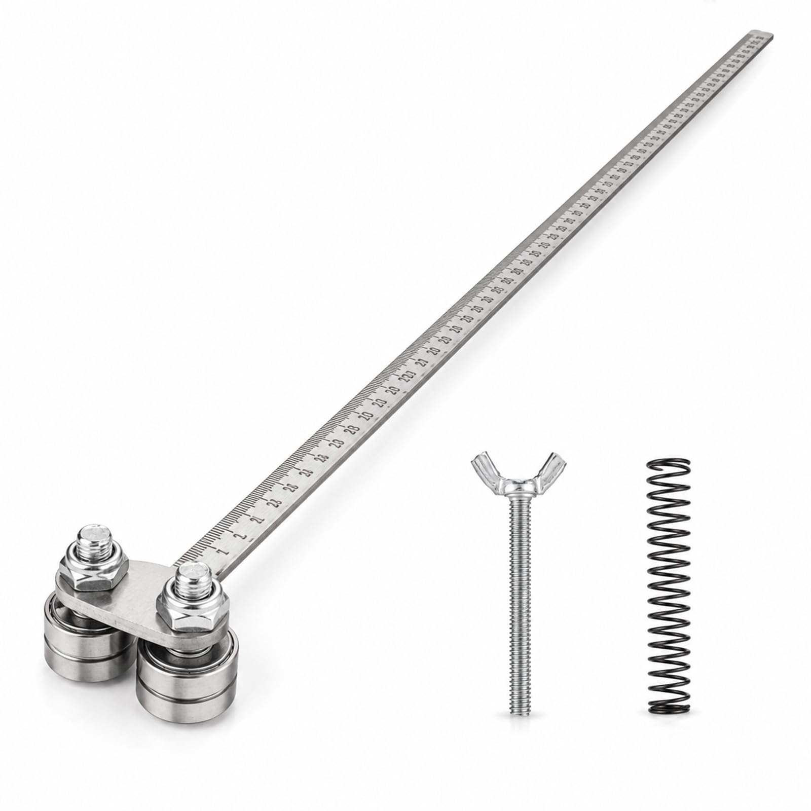 60cm Stainless Steel Circular Saw Guide Rail, Dual-Axis Circular Saws with Screws and Spring, Saw Accessory for Woodworking and Home Renovation, Saw Guide Rail for Precision Cutting