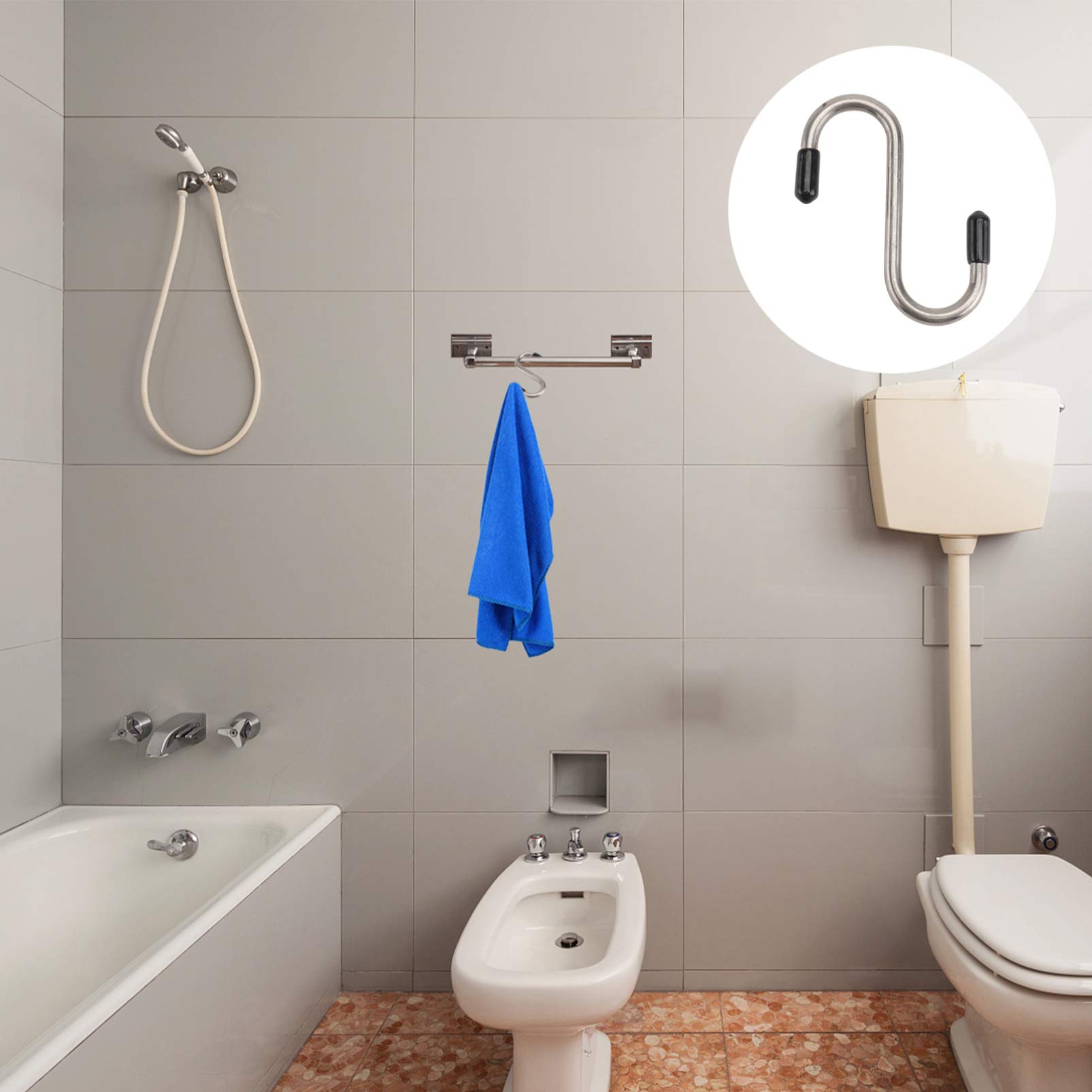 VASDEV Soporte de Pared para macetas, 10 Piezas, Ganchos en S de Acero Inoxidable, Ganchos Resistentes, Ganchos para Colgar en Forma de S, Ganchos para Utensilios de Cocina, Bolsas de rop