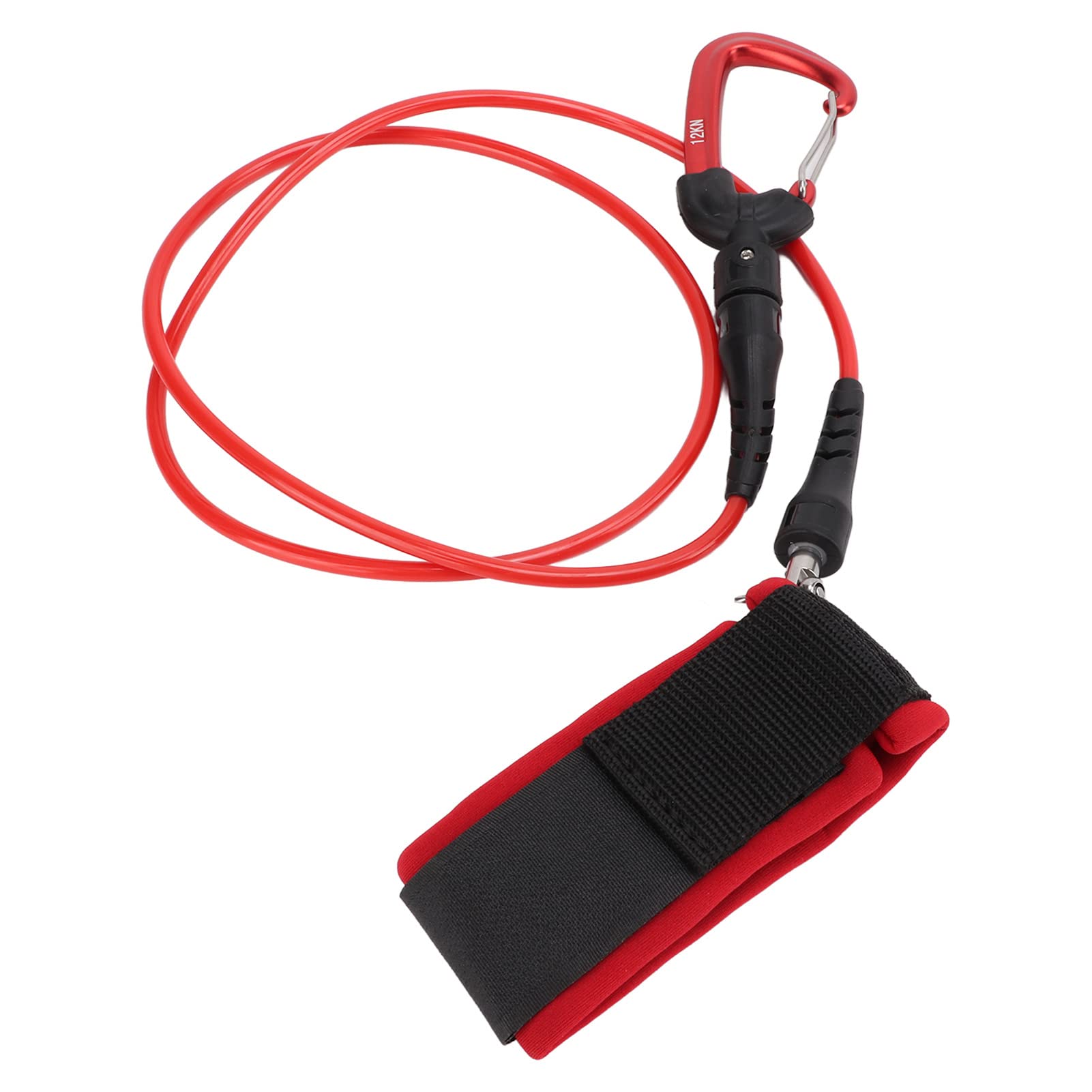 plplaaoo Freediving Cordino di sicurezza per immersioni subacquee con moschettone per sport subacquei, allenamento freediving e competizioni in acque profonde, in acciaio inox, 142 g