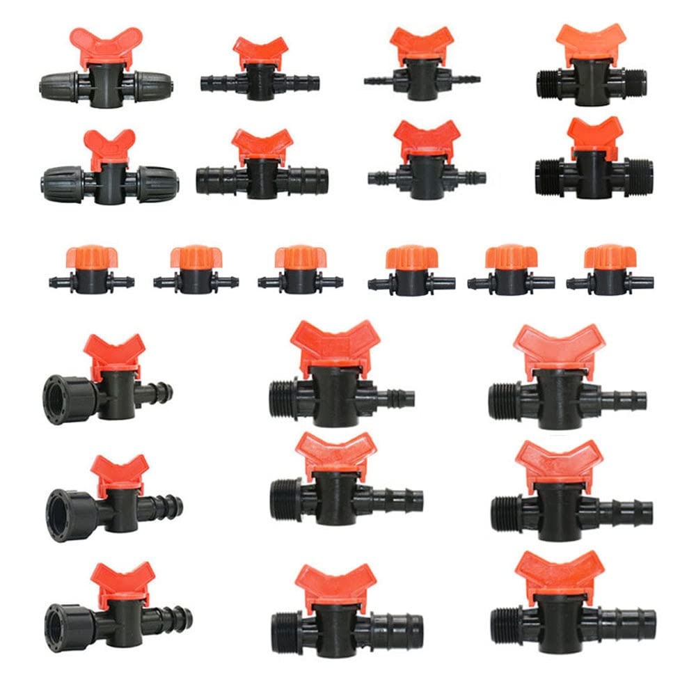 Adapter do węża ogrodowego 20 sztuk zaworu nawadniającego kropelkowego 4/7 3/8/10/12/16/20/25 mm rura kran ogrodowy 1/2" 3/4" męska rura wodna złącze Barb (kolor: N)