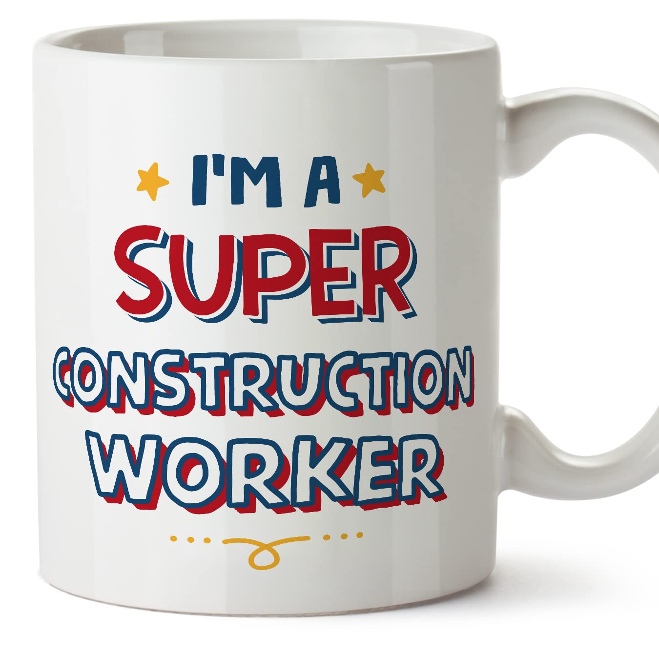 MUGFFINS Construction Worker Mug - in English - I'm Super - Funny Gift for Colleagues - Ceramic 11oz Mug โ image 1