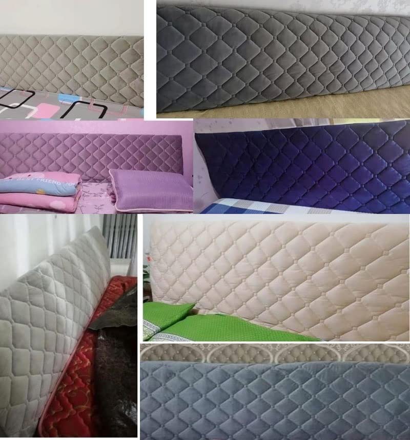 Housse De Tête De Lit GZYLCH - Velours Matelassé - Lavable - Bleu - Ajustable Jusqu'à 65cm