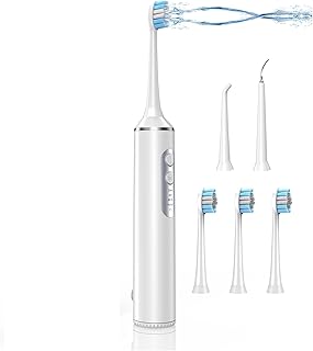 Water Dental Flosser with Electric Toothbrush, Teeth Cleaning Kit with 4 Modes, Water Flosser Portable for Travel and Home