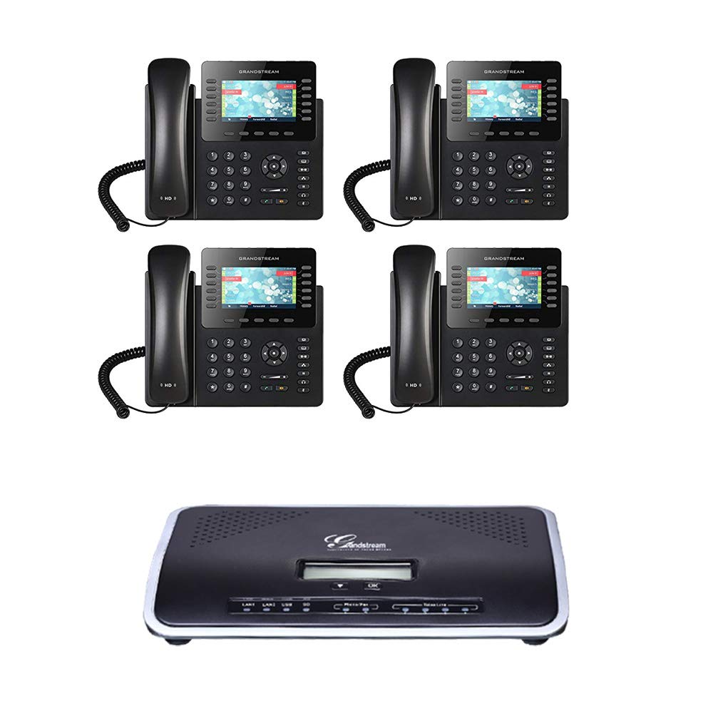 GrandstreamUCM6204 Innovative IP PBX 4 FXO with GXP2170 4-Units IP Phone, PoE and Bluetooth