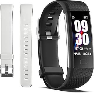 ENGERWALL Fitness Tracker with Step Counter/Calories/Stopwatch, Activity Tracker with Heart Rate Monitor, IP68, Health Tracker with Sleep Tracker, Smartwatch, Pedometer Watch for Women Men Kids