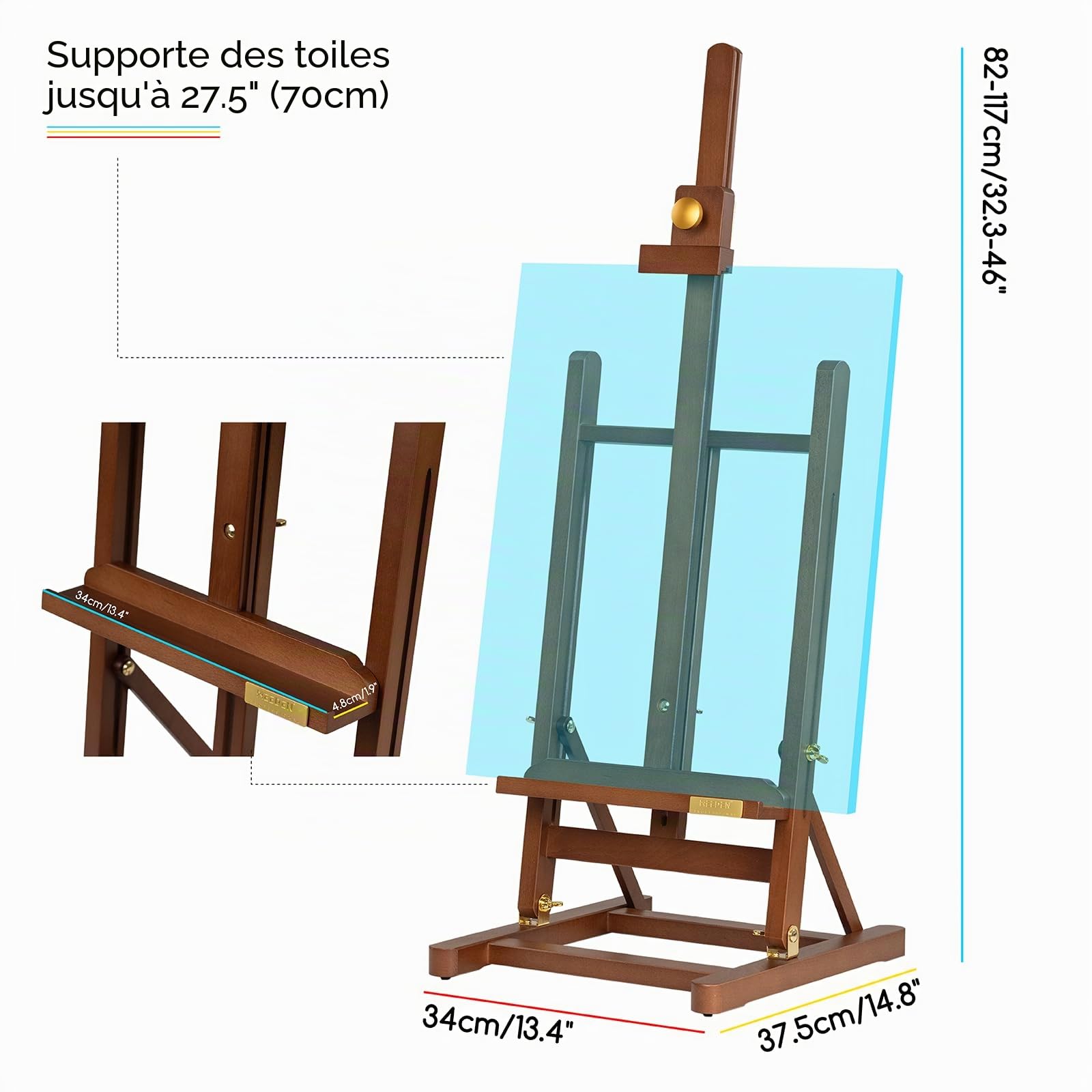 MEEDEN Pro Grand chevalet de table pour la peinture: Chevalet de table