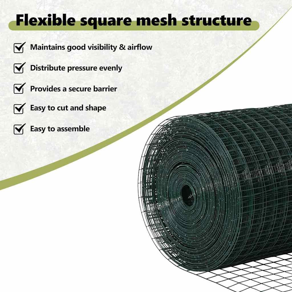vidaXL Cerca de Alambre Soldado 10000 x 40 cm Verde | Hecho resistente para durar mucho tiempo, Ideal para jardines y límites agrícolas, Fácil de montar y listo para usar