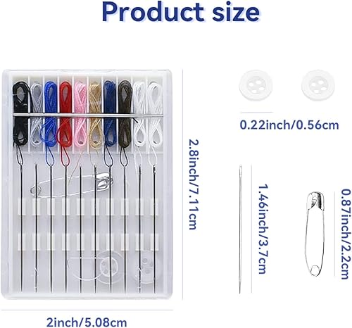 Miniatura 2 de Kit de costura de fijación rápida de 10 cajas para viajes y hogar, kit de agujas preroscadas para reparación de ropa para suministros de costura