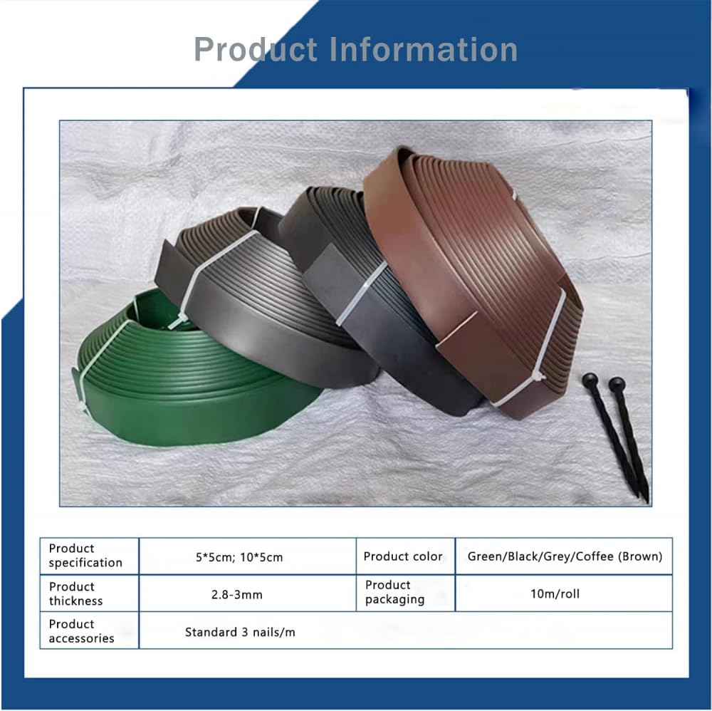 Cortenstahl Rasenkante 16,5cm Hoch - 5 Stück Flexible Beetumrandung Ohne Graben