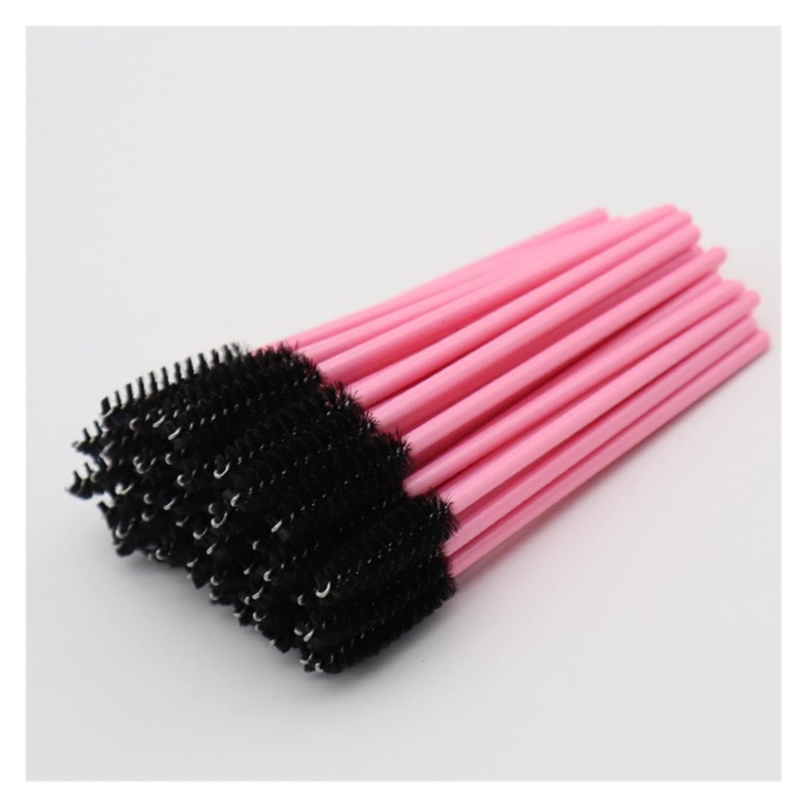 Generisch yaoqijie 1000 Stück tragbare Nylon-Wimpernbürste, Wimpernzange, Puderstab, Rosenrotstab, Make-up-Pinsel, Augenbrauenkamm Lasting (Handle Color : Grey)