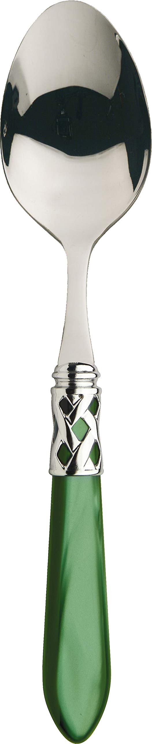 BUGATTI, Aladdin, Set Posate 4 Pezzi in Acciaio Inox 18/10, ghiera cromata e Manico Colore Verde Effetto Madreperla. Set 1 Persona Composto da Cucchiaio, forchetta, Coltello e cucchiaino caffè