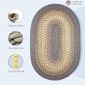 Superarearugsoval2x3bluecreambraidedrughartfordprimitivedecorcarpetindooroutdoor2x3wovenentrywaycarpet Urban Country Home Decor Super area rugs oval 2x3 bluecream braided rug hartford primitive decor carpet indoor outdoor 2 x 3 woven entryway carpet urban country home decor