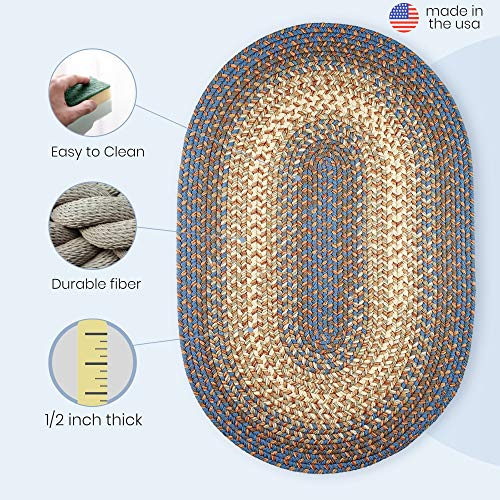 Superarearugsoval2x3bluecreambraidedrughartfordprimitivedecorcarpetindooroutdoor2x3wovenentrywaycarpet Urban Country Home Decor Super area rugs oval 2x3 bluecream braided rug hartford primitive decor carpet indoor outdoor 2 x 3 woven entryway carpet urban country home decor