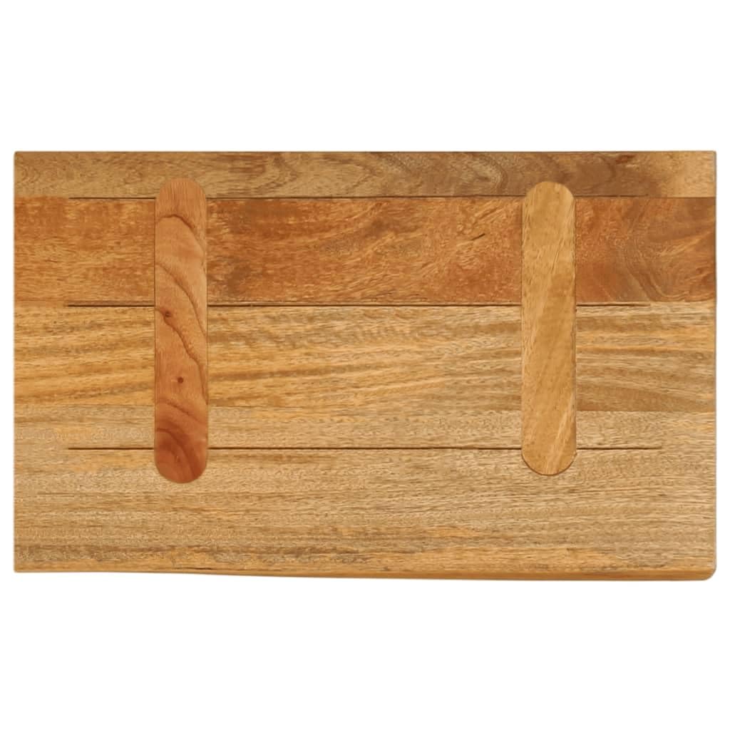 Tischplatte mit Baumkante 50x20x2,5 cm Massivholz Mango für Esstisch Arbeitsplatz Küche Wohnzimmer DIY BAU Möbel Zubehör
