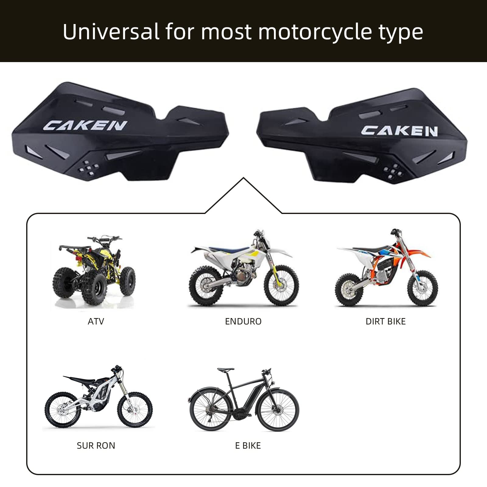 Uniwersalny uchwyt kierownicy osłony dłoni CNC do Dirt Bike Motocross-czarny