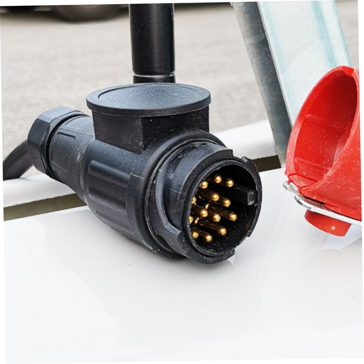 Anneome Rundloch-steckerkabel Adapter Europäisches Standard-kabelbaum Anhängerkonverter Für Auto-LKW Anhängerstecker Schwarz