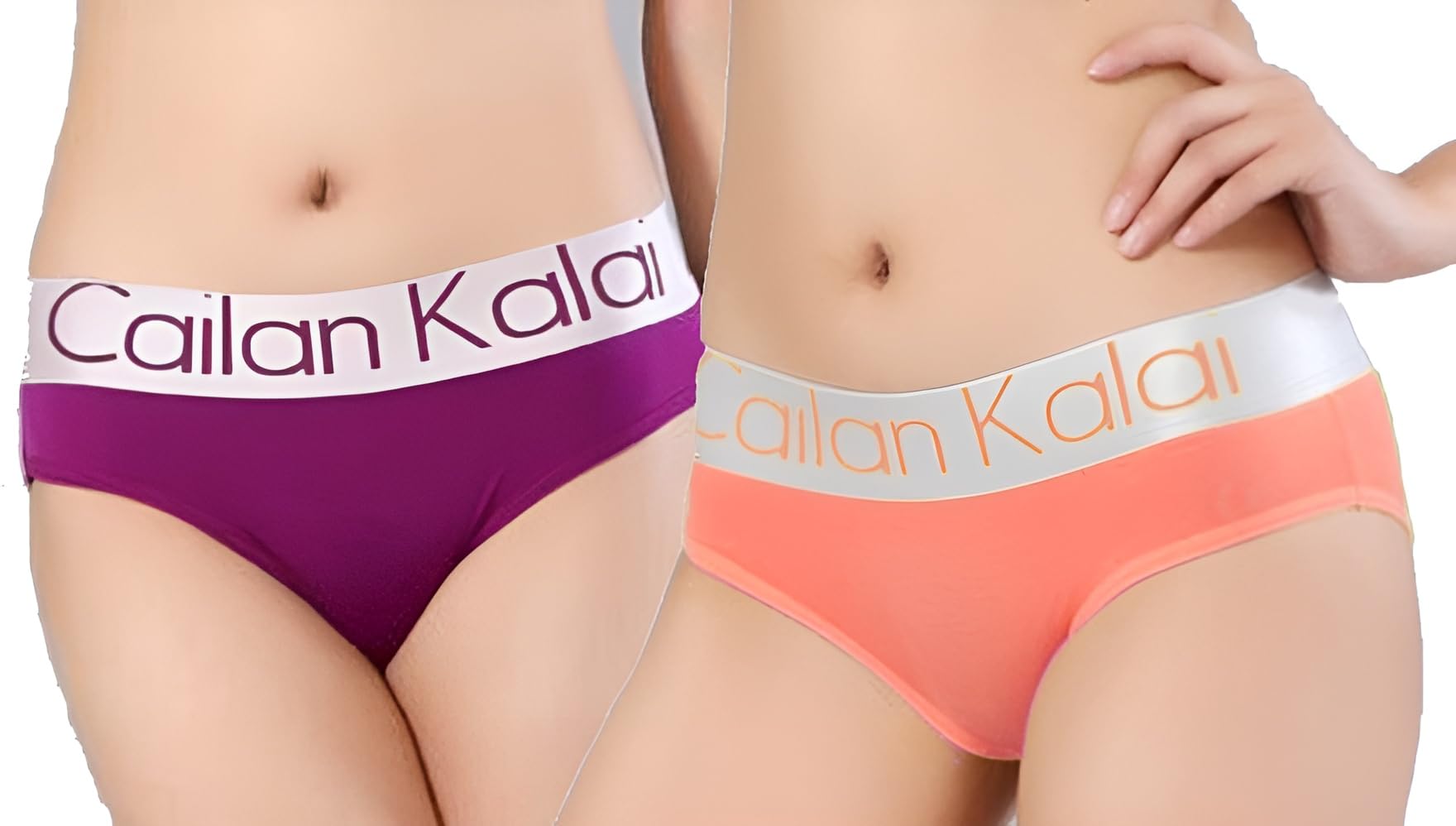 Cailan Kalai Stretch High Waist, Imported Hipster Panty for Women Daily Use with Outer Elastic N-Fresh Anti-Microbial (Combo Pack of 2 Panties)