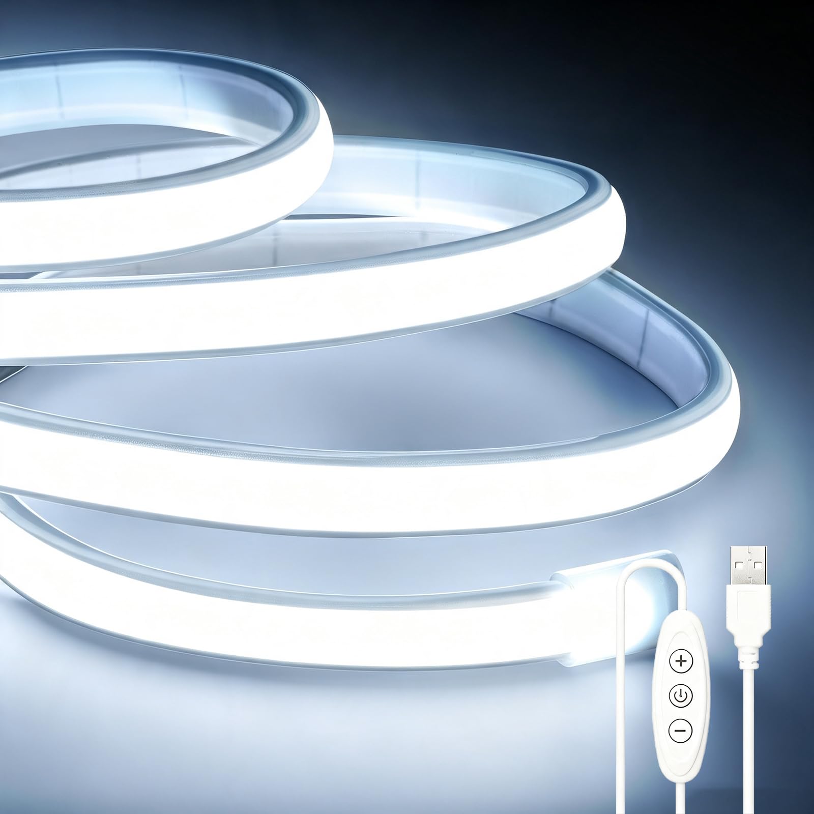 ShineBurky led Strip Light cob Waterproof 2m White USB
