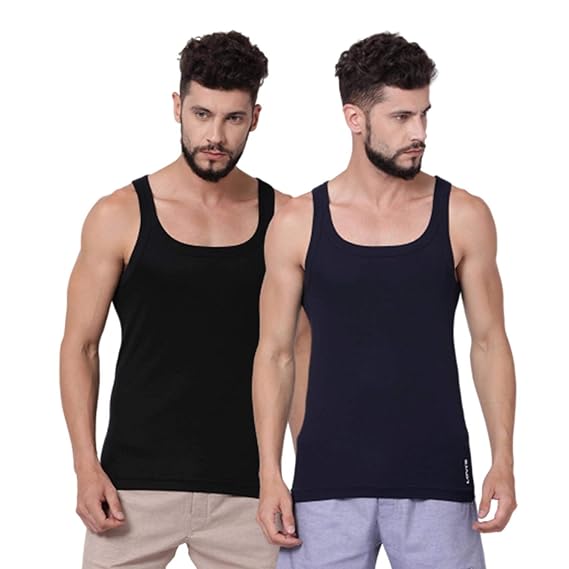 Levi?s Men?s 100% Cotton 100 CA Solid Sports Rib Vest (Pack of 2)